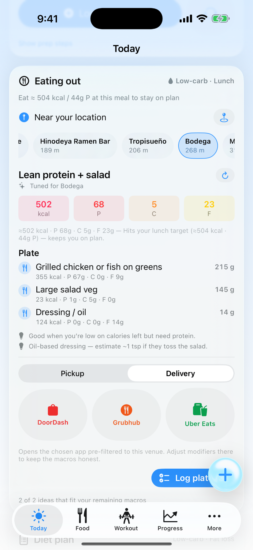 Eating out plate suggestion